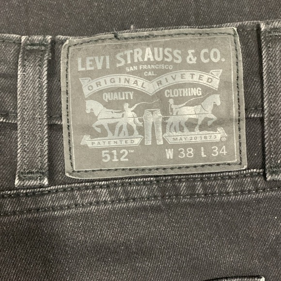 Levi’s  512 Black Tapered Slim Stretch Jeans size 38 - Picture 4 of 12